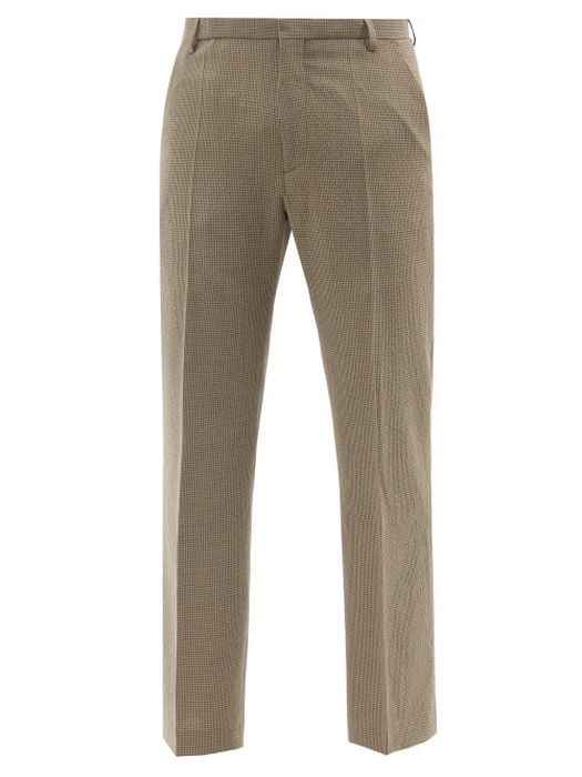 Nanushka - Adden Checked Tailored Trousers - Mens - Brown Multi