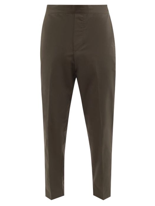 Maison Kitsuné - Elasticated-waist Cropped Nylon-blend Trousers - Mens - Brown