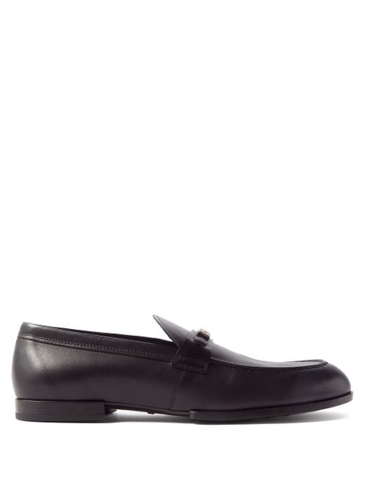 Tod's - Benson Logo-plaque Leather Loafers - Mens - Black