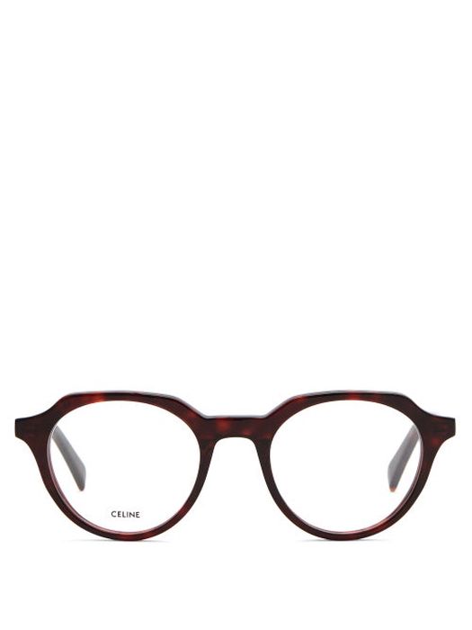 Celine Eyewear - Round Acetate Glasses - Mens - Tortoiseshell
