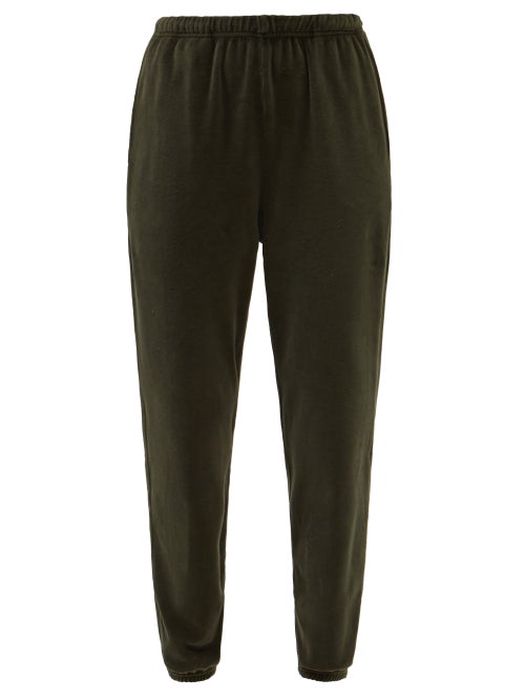 Les Tien - Velour Track Pants - Womens - Dark Green