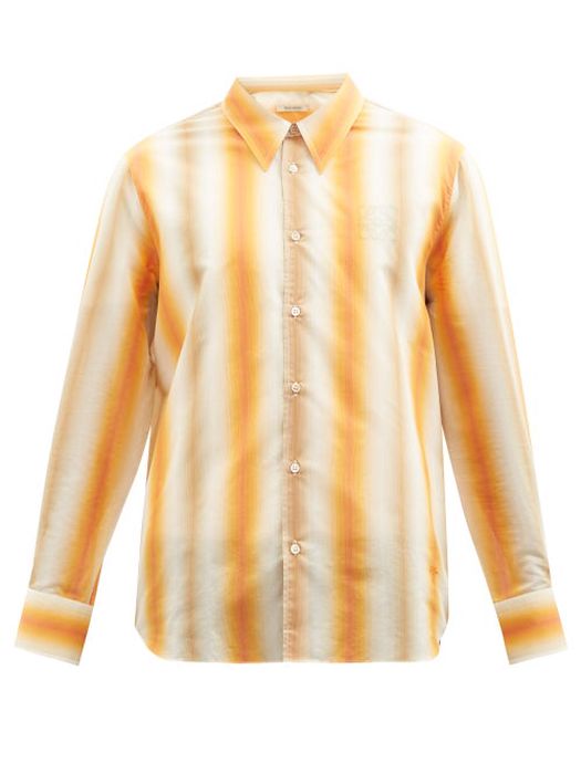 Wales Bonner - Sunrise Cotton-blend Poplin Shirt - Mens - Orange Multi