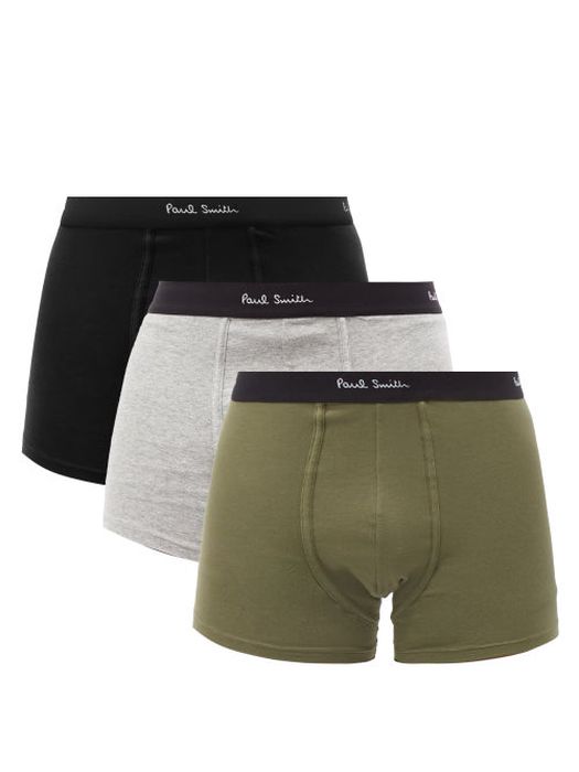 Paul Smith - Pack Of Three Logo-jacquard Jersey Boxer Briefs - Mens - Multi