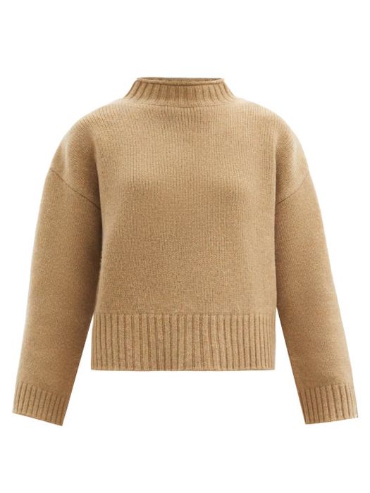 Extreme Cashmere - No.163 Ken High-neck Stretch-cashmere Sweater - Womens - Camel