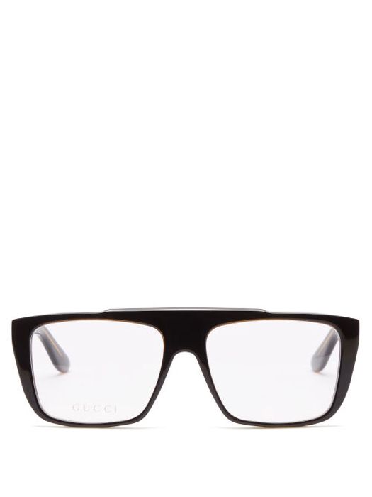 Gucci Eyewear - Bi-colour Square Acetate Glasses - Mens - Black