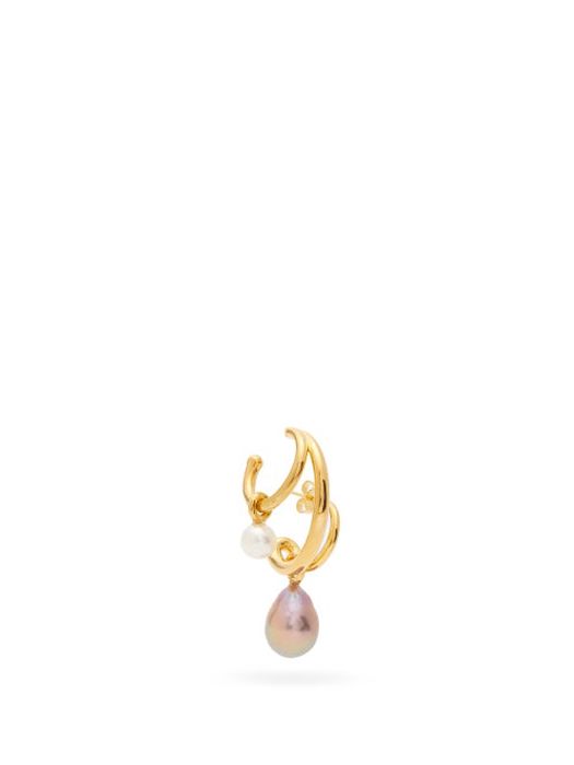 Charlotte Chesnais Fine Jewellery - Triplet Pearl & 18kt Gold-plated Single Earring - Womens - Gold