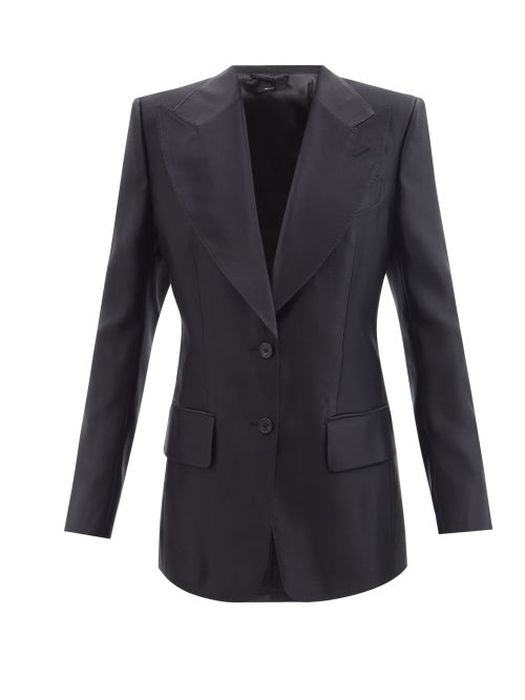 Tom Ford - Silk Duchess-satin Suit Jacket - Womens - Black