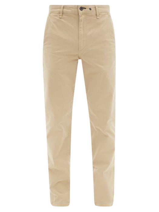 Rag & Bone - Fit 2 Logo-embroidered Cotton-blend Chino Trousers - Mens - Beige