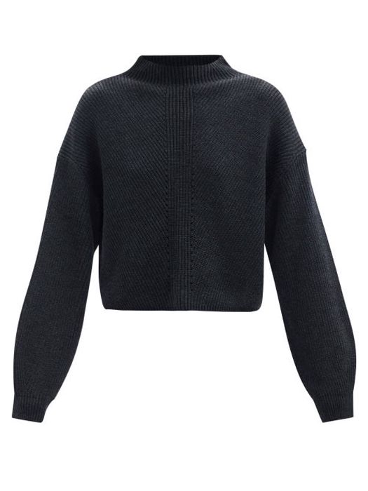 Le Ore - Lodi Pointelle-knit Sweater - Womens - Dark Grey