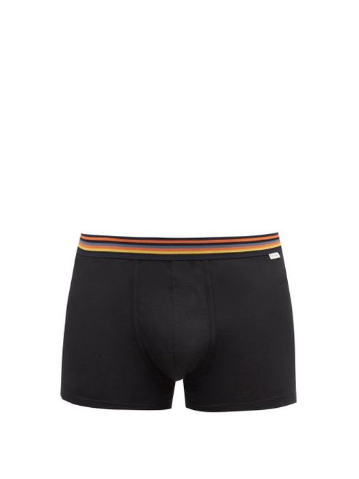 Paul Smith - Artist Stripe Cotton-jersey Trunks - Mens - Black