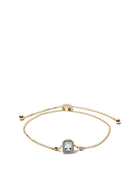 Anissa Kermiche - March Diamond, Aquamarine & 14kt Gold Bracelet - Womens - Light Blue