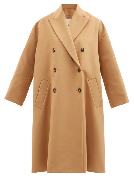 Alexandre Vauthier - Double-breasted Felted-wool Trapeze Coat - Womens - Camel