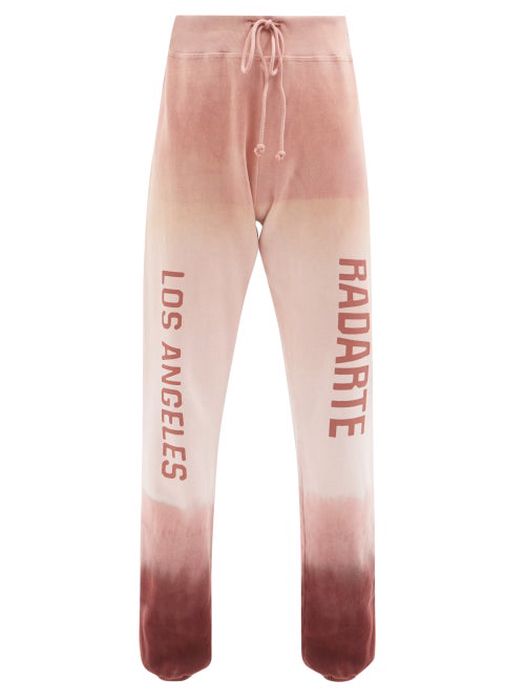 Radarte - Logo-print Ombré Cotton-jersey Track Pants - Womens - Pink