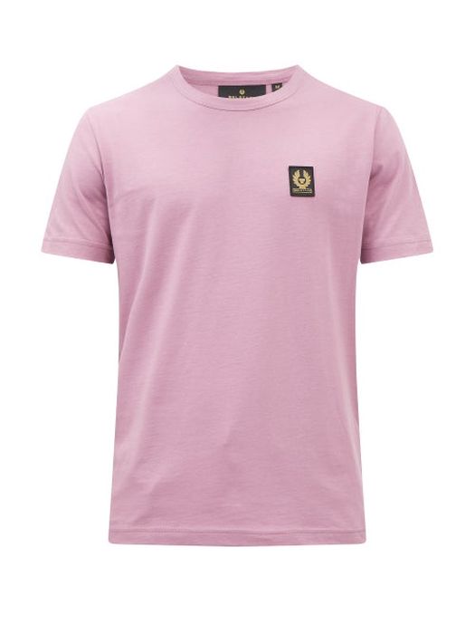 Belstaff - Logo-patch Cotton-jersey T-shirt - Mens - Purple