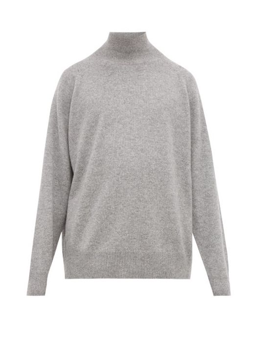 Raey - Loose-fit Funnel-neck Cashmere Sweater - Mens - Grey