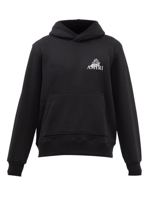 Amiri - Logo-print Cotton-jersey Hooded Sweatshirt - Mens - Black