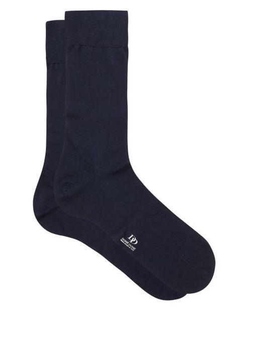 Doré Doré - Cotton-lisle Socks - Mens - Navy