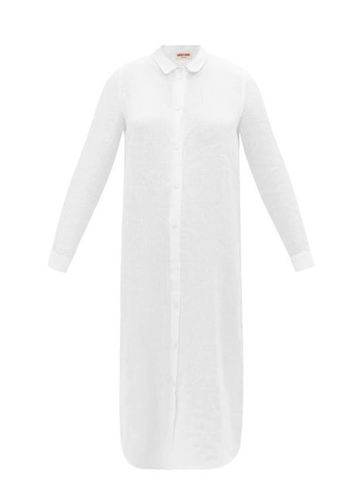 Emporio Sirenuse - Dove Linen-voile Shirt Dress - Womens - White