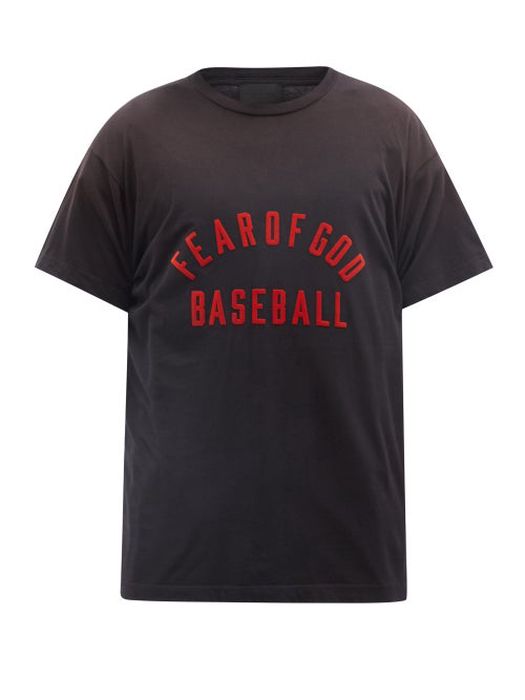 Fear Of God - Baseball Logo-print Cotton-jersey T-shirt - Mens - Black