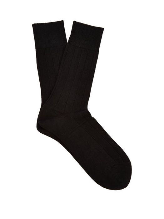 Falke - Lhasa Wool And Cashmere-blend Socks - Mens - Black