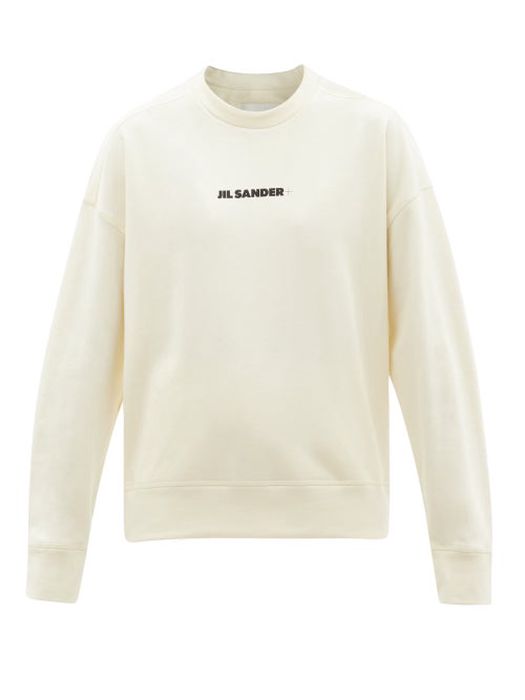 Jil Sander - Logo-print Cotton-jersey Sweatshirt - Womens - Light Cream