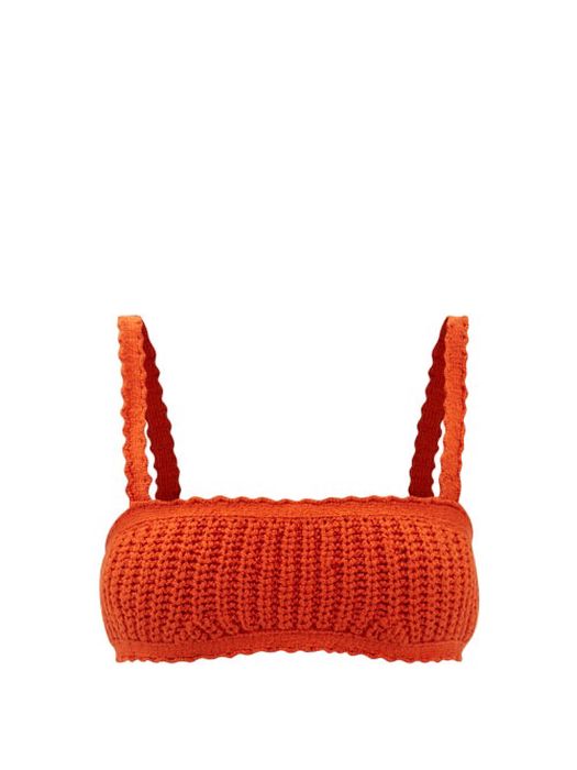Alanui - Caribbean Vibes Crochet Bralette - Womens - Orange