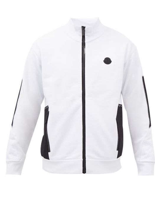 Moncler - Zipped Jersey Track Jacket - Mens - White