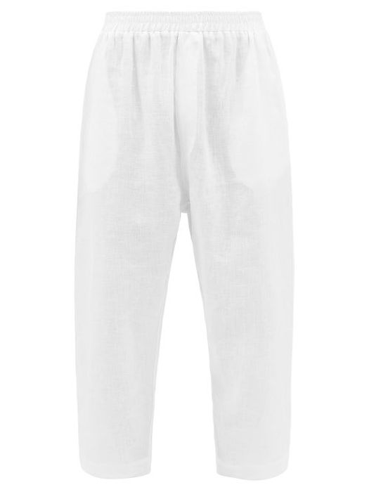 Albus Lumen - Linen Relaxed-leg Trousers - Mens - White