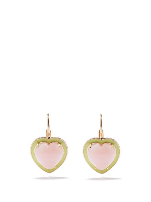 Alison Lou - Groovy Heart Opal & 14kt Gold Earrings - Womens - Multi