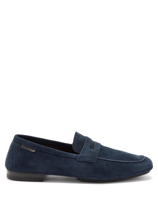 Tom Ford - Berwick Suede Penny Loafers - Mens - Navy