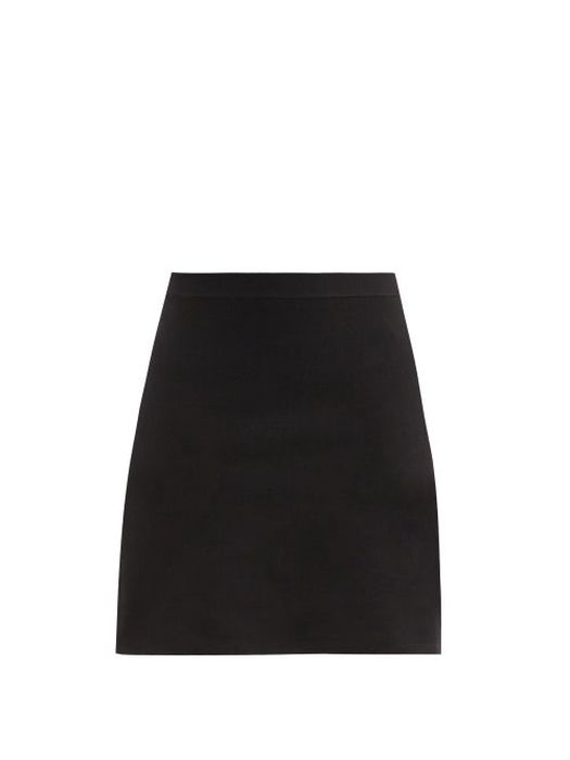Bottega Veneta - Godet-pleat Wool-blend Mini Skirt - Womens - Black