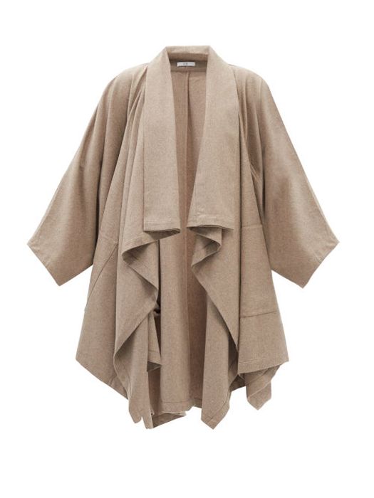 Co - Natural World Recycled-cashmere Wrap Coat - Womens - Light Brown