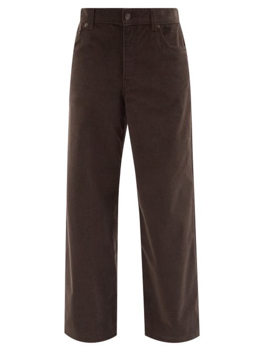 The Row - Egli Cotton-blend Corduroy Wide-leg Trousers - Womens - Brown