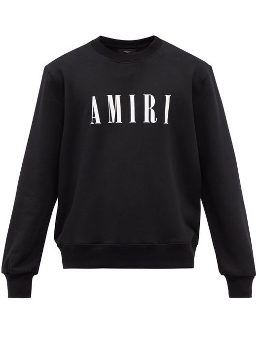 Amiri - Logo-print Jersey Sweatshirt - Mens - Black