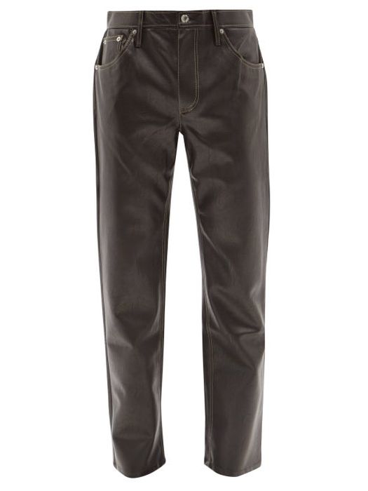 Séfr - Londre Faux-leather Trousers - Mens - Dark Brown