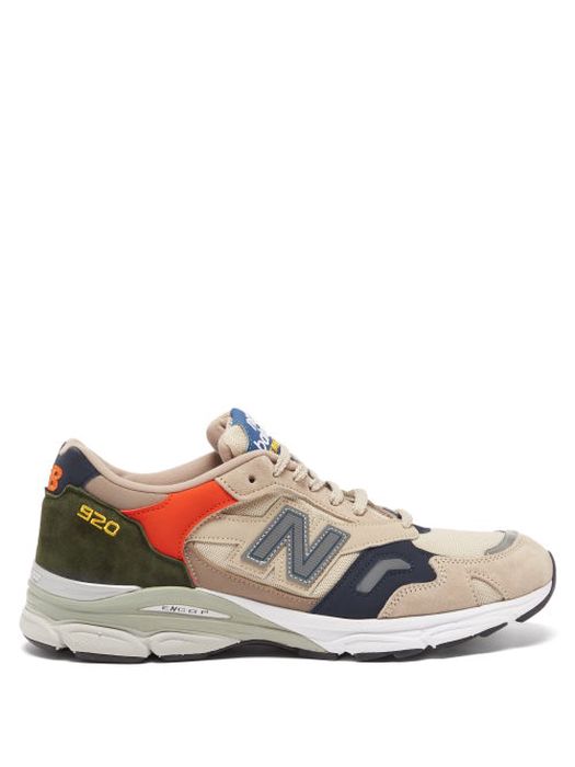 New Balance - Made In Uk 920 Suede And Mesh Trainers - Mens - Beige Multi