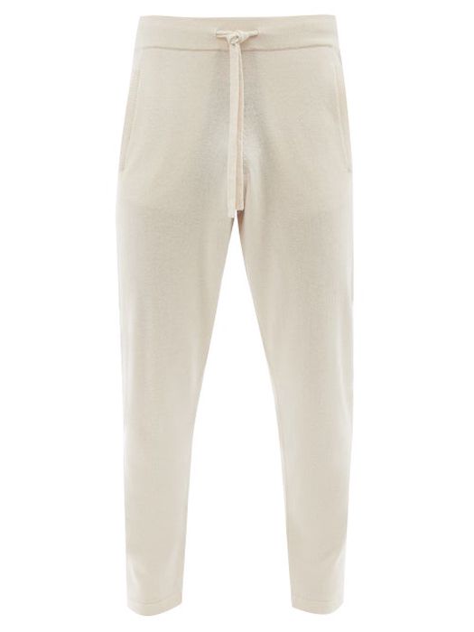 Allude - Drawstring-waist Wool-blend Track Pants - Mens - Beige