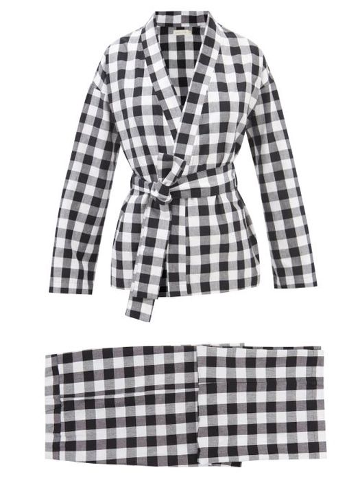 General Sleep - Check Organic-cotton Pyjamas - Womens - Black White