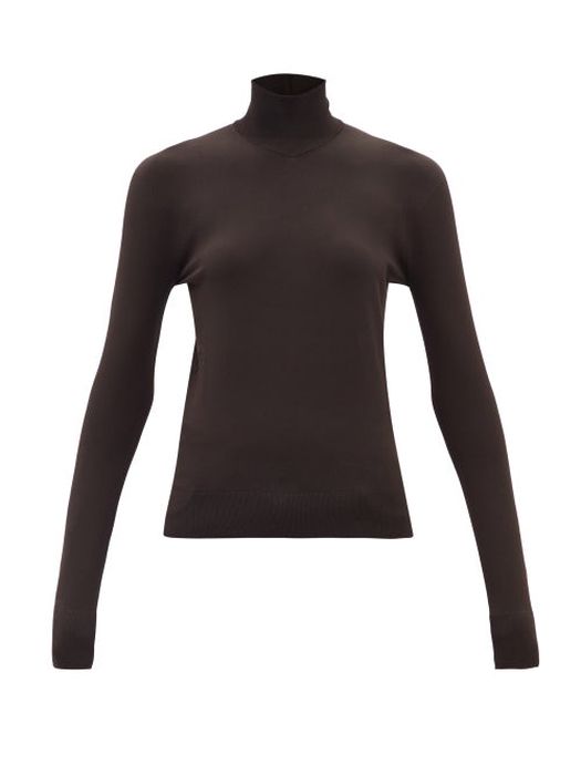 Bottega Veneta - Roll-neck Sweater - Womens - Dark Brown