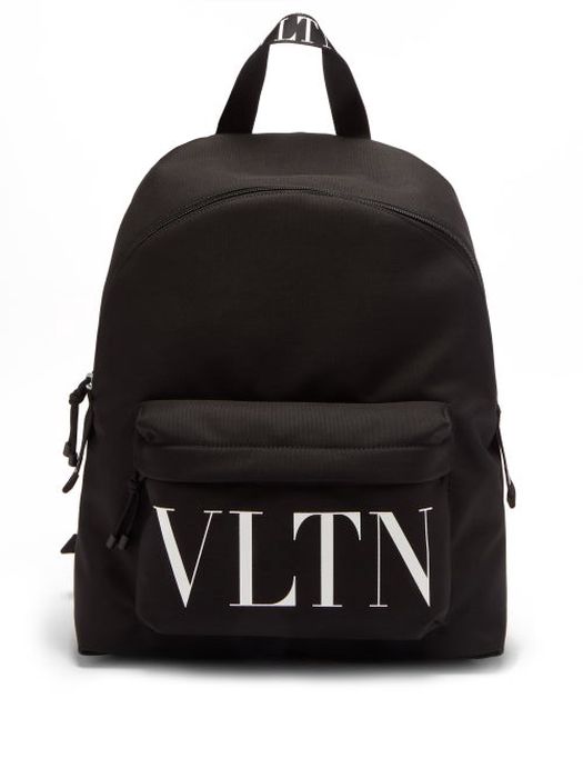 Valentino Garavani - Vltn-logo Canvas Backpack - Mens - Black White