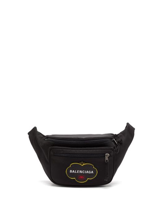 Balenciaga - Explorer Logo-appliqué Canvas Belt Bag - Mens - Black