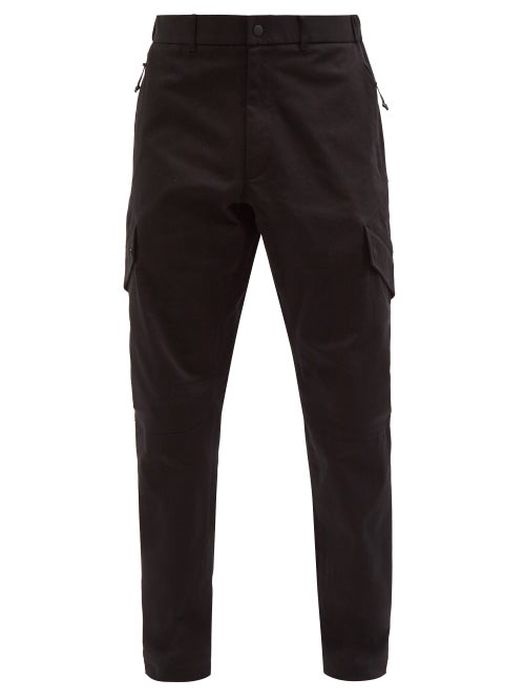 Moncler - Cotton Blend-twill Cargo Trousers - Mens - Black