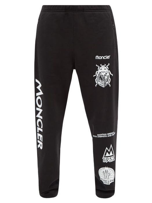 2 Moncler 1952 - Logo-print Cotton-jersey Track Pants - Mens - Black
