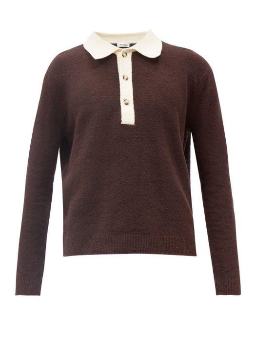 Nanushka - Dante Cotton-blend Polo Sweater - Mens - Brown