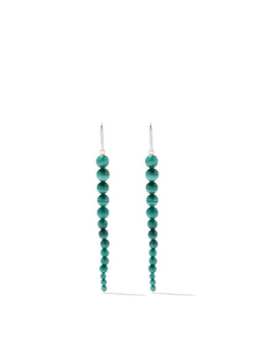 Mateo - Diamond, Malachite & 14kt Gold Earrings - Womens - Green