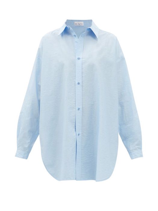 Raey - Oversized Dropped-shoulder Cotton Shirt - Womens - Blue