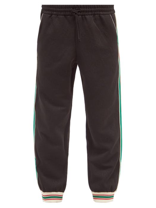 Gucci - Web-stripe Gg-jacquard Jersey Track Pants - Mens - Black