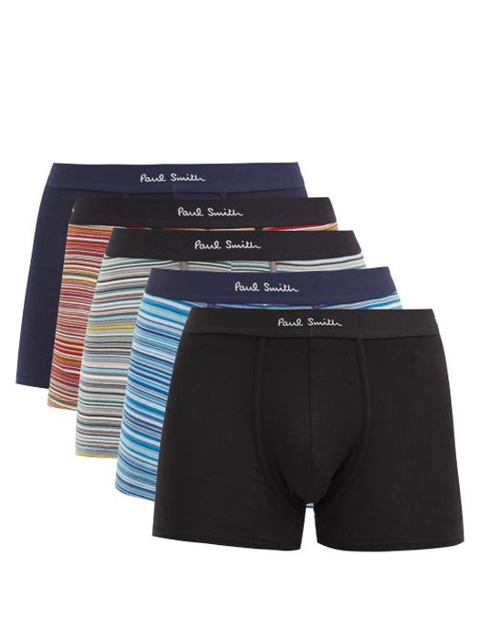 Paul Smith - Pack Of Five Cotton-blend Boxer Briefs - Mens - Multi