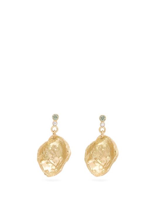 Nadia Shelbaya - Diamond, Sapphire & 18kt Gold Drop Earrings - Womens - Gold