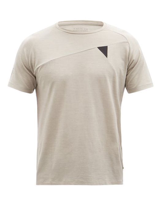 Klättermusen - Fafne Panelled Tencel-blend Jersey T-shirt - Mens - Light Grey